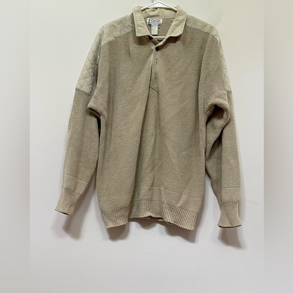 Vintage Orvis Manchester 3 Button Polo Sweater SizeL